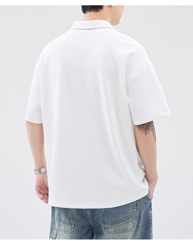 Camisa Polo de Manga Corta con Solapa de Nuevo Color y Bordado de Alfabeto para Hombre, Camiseta Casual de Algodón para Hombre