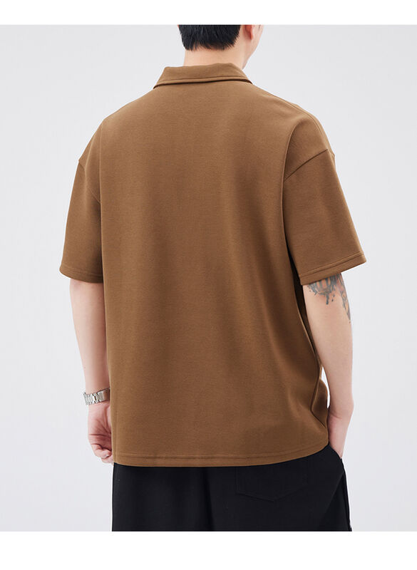 Camisa Polo de Manga Corta con Solapa de Nuevo Color y Bordado de Alfabeto para Hombre, Camiseta Casual de Algodón para Hombre